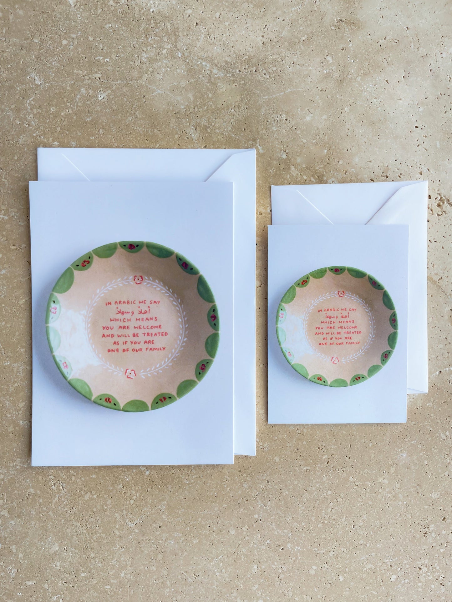 in Arabic we say plates / set of 10 postcards