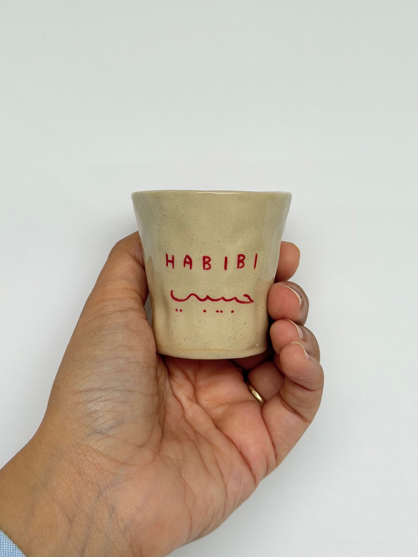Dual habibi love cup in Arabic and English