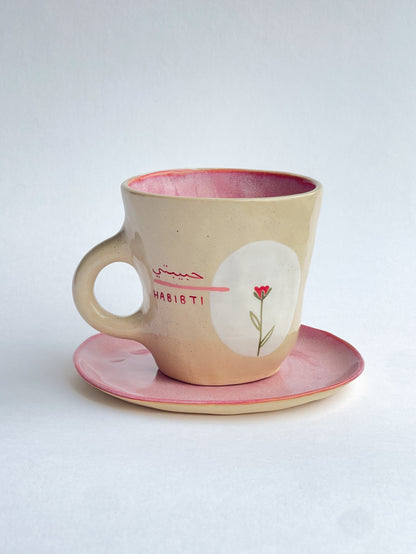 EMBRACE: Habibti / حبيبتي mug and plate set