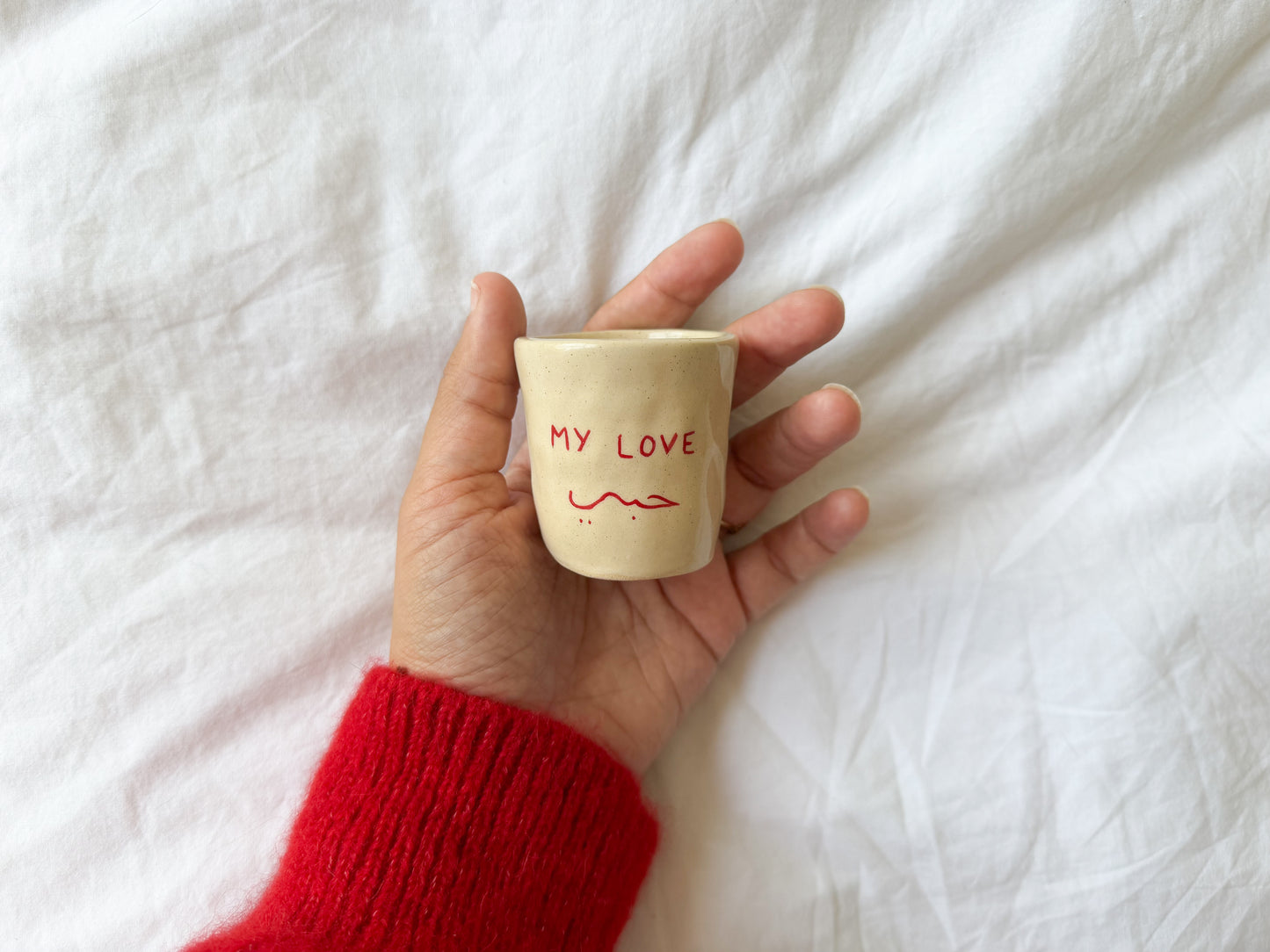Dual Arab love terms espresso cups