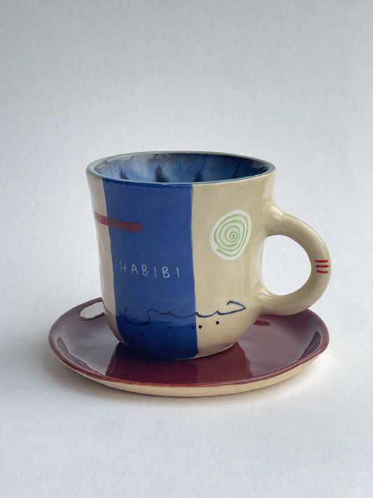 EMBRACE: Habibi / حبيبي mug and plate set