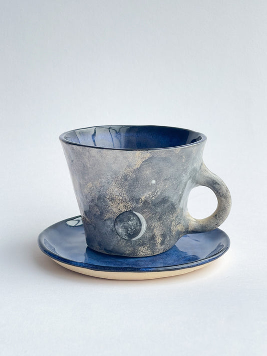 EMBRACE: Moon / قمر mug and plate set