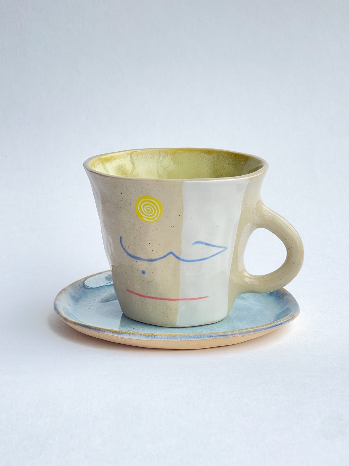 EMBRACE: Love / حب mug and plate set (yellow/blue)
