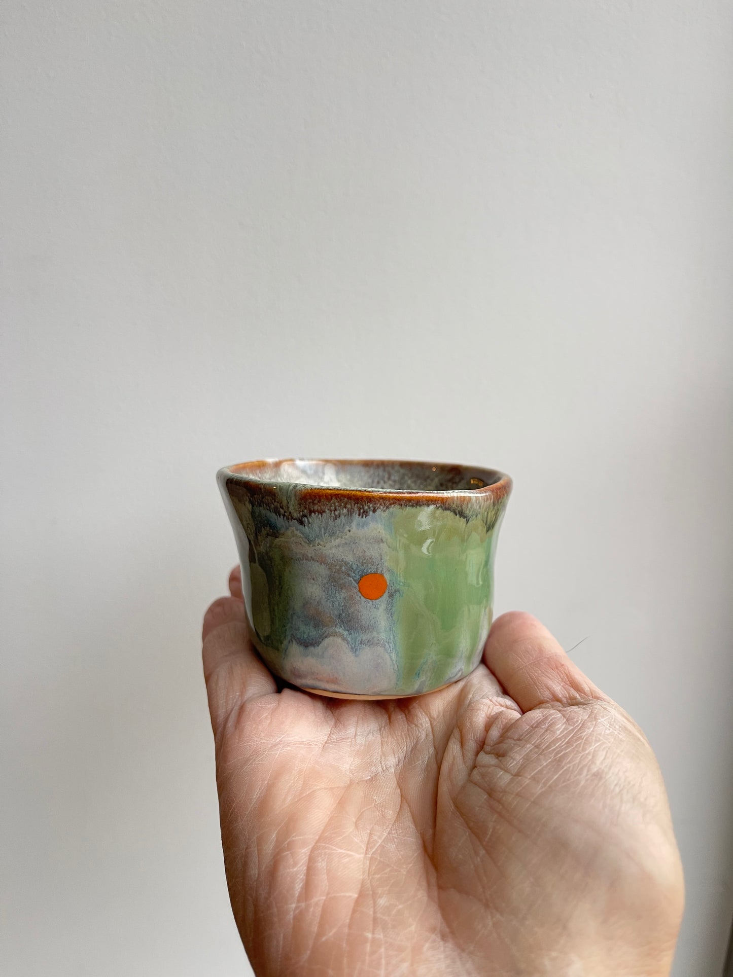 Glaze test mini tumbler - green mix