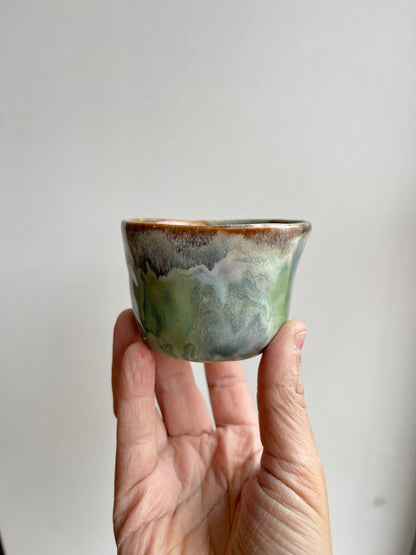 Glaze test mini tumbler - green mix