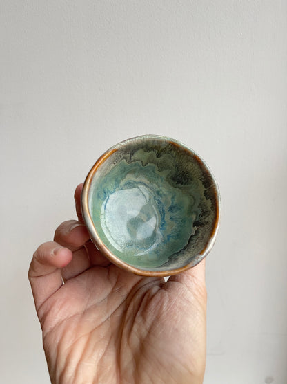 Glaze test mini tumbler - green mix