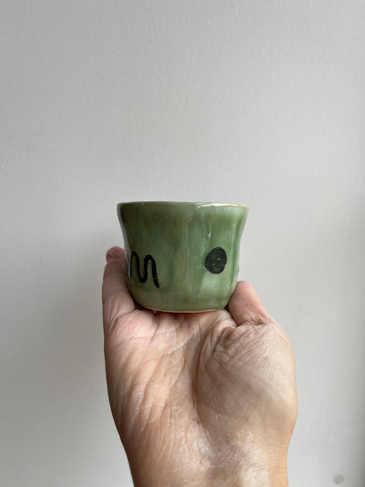 Glaze test mini tumbler - green