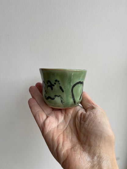 Glaze test mini tumbler - green