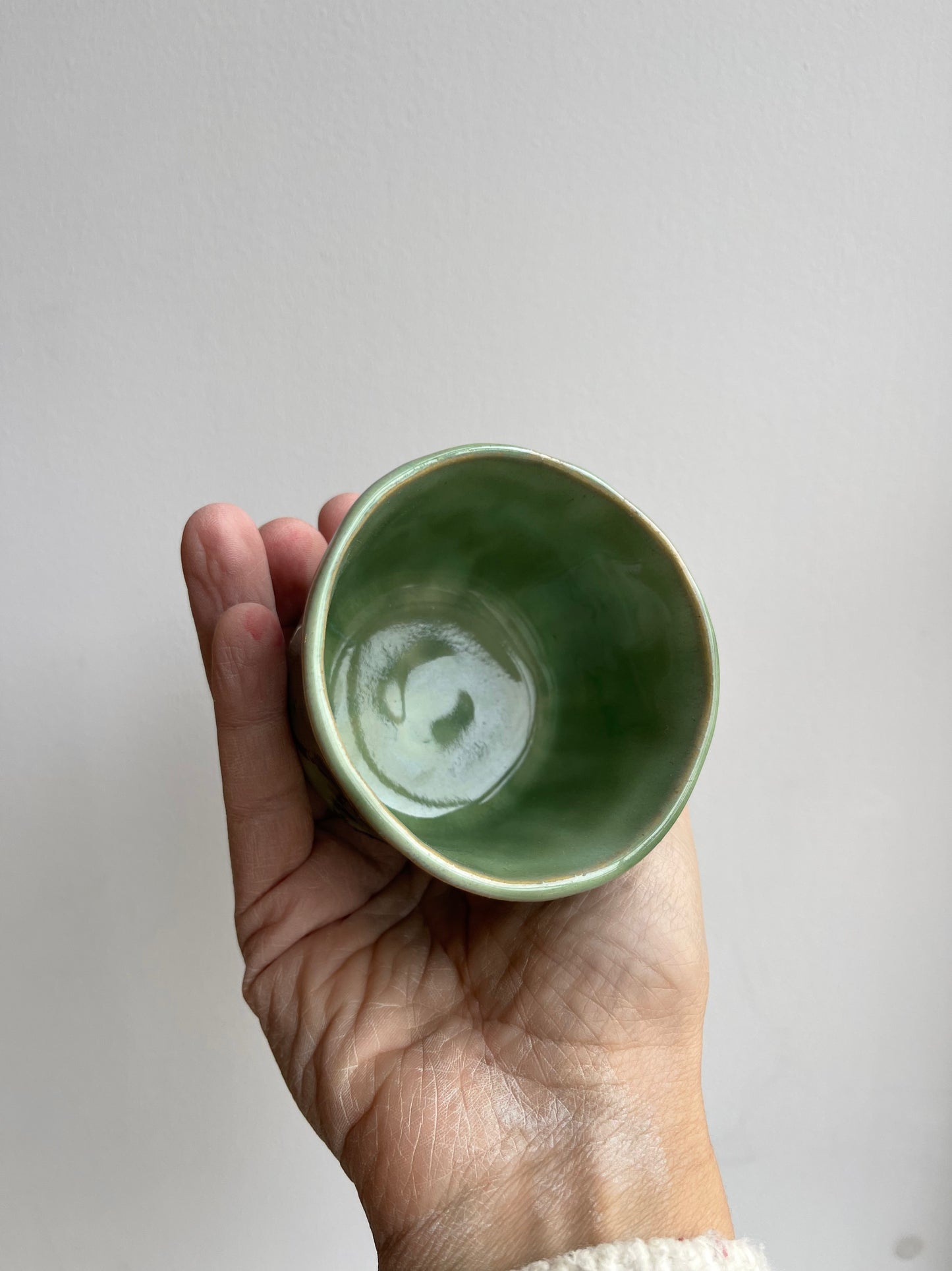 Glaze test mini tumbler - green