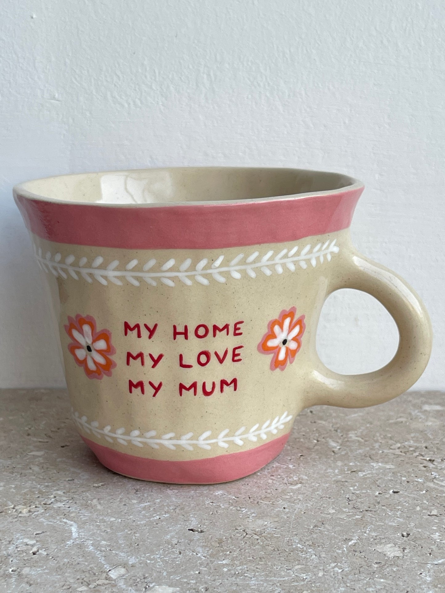 My home, my love, my mum pink mug