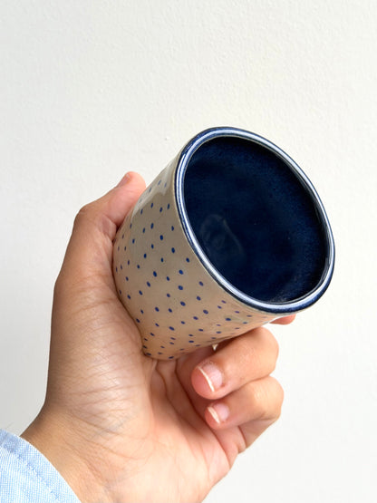 Polka dot blue cup