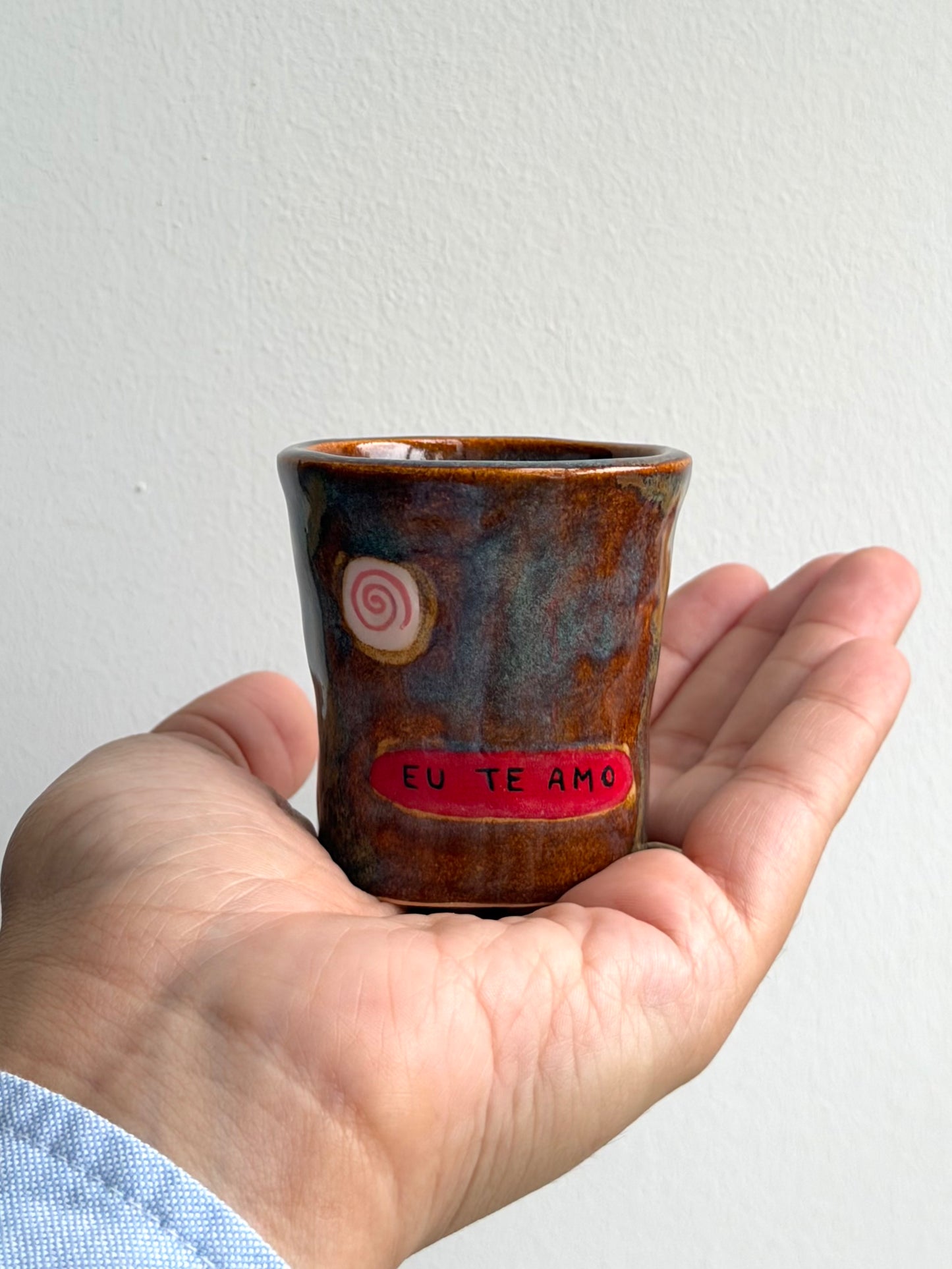 Espresso cup glaze test (I love you in Portuguese) 4