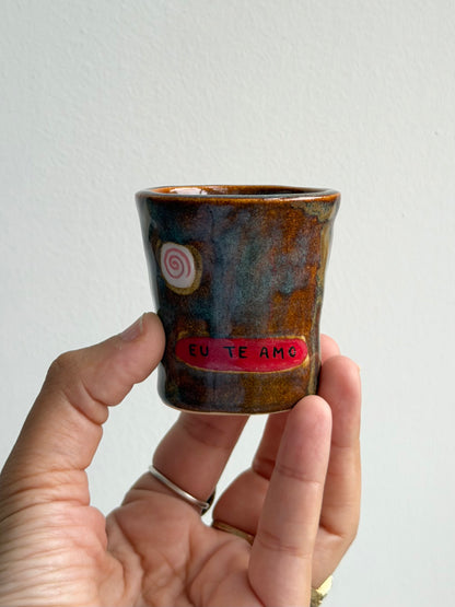 Espresso cup glaze test (I love you in Portuguese) 4