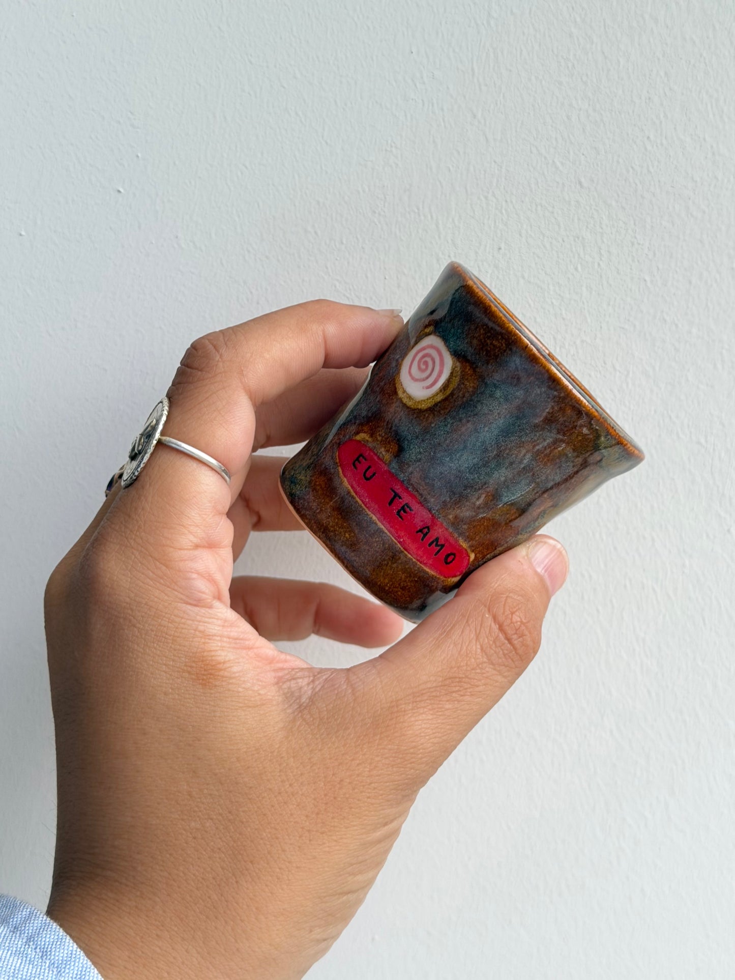 Espresso cup glaze test (I love you in Portuguese) 4