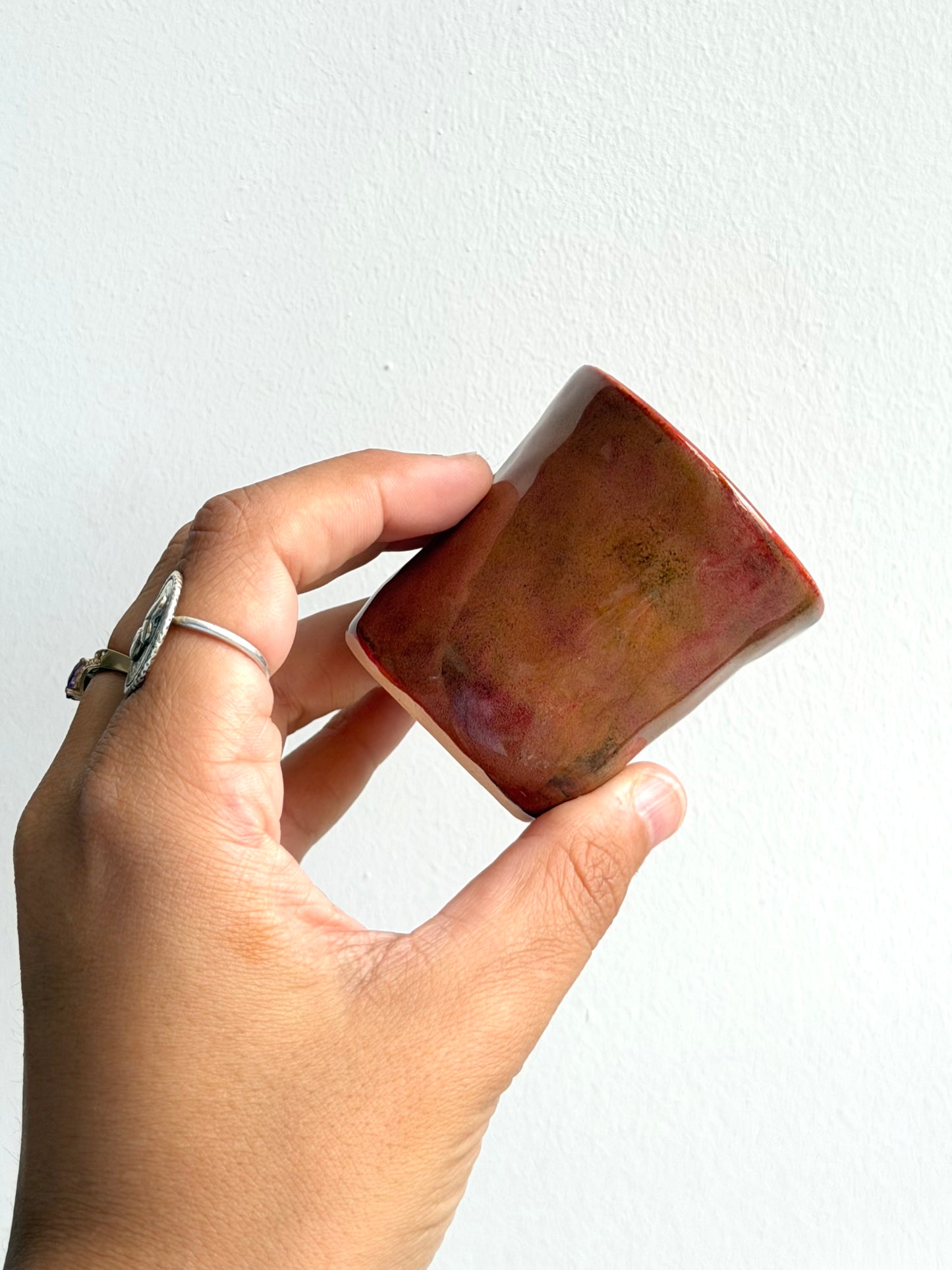 Espresso cup glaze test (Arabic word for love) 6