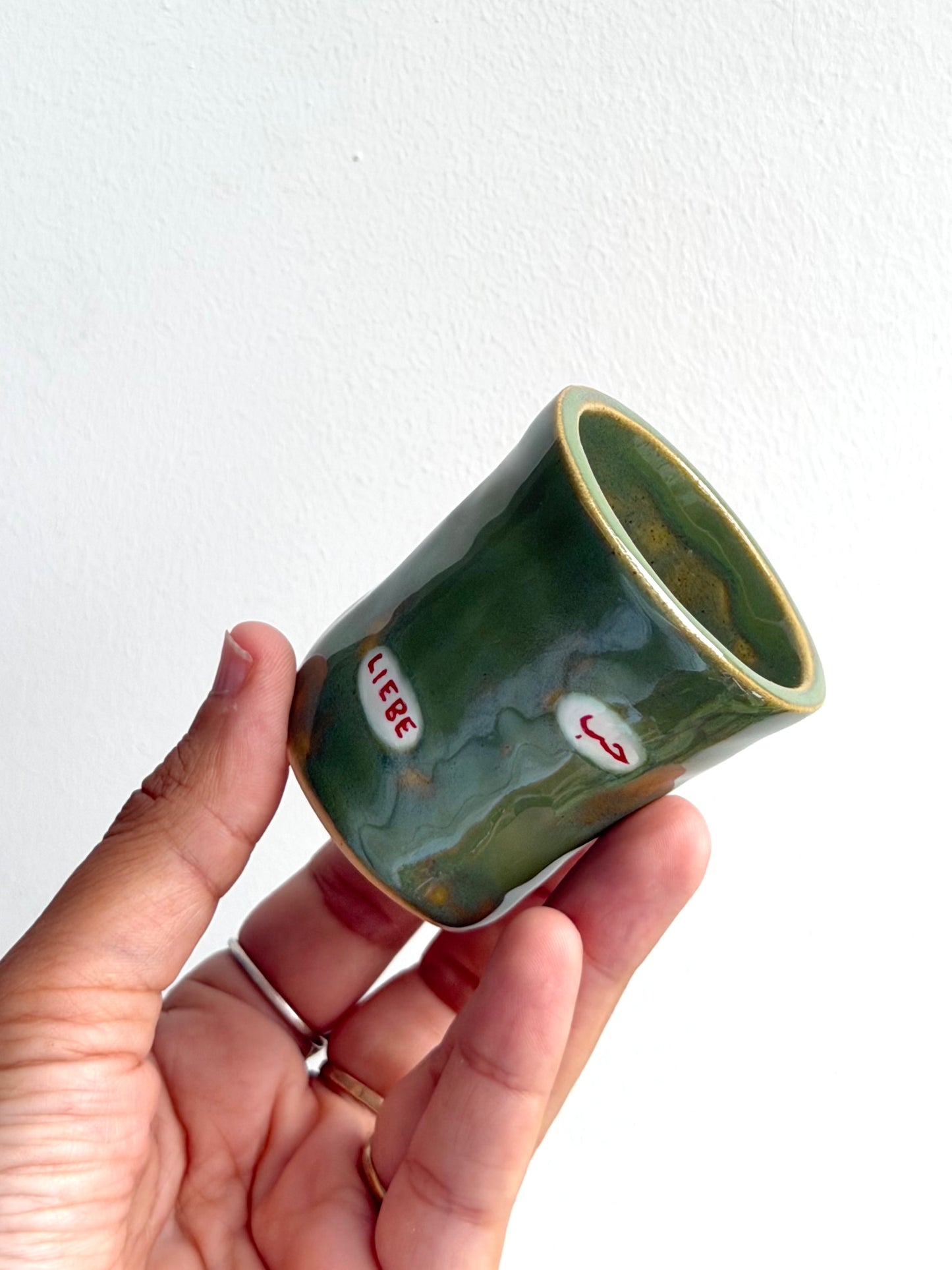 Espresso cup glaze (Arabic and German love words) 10