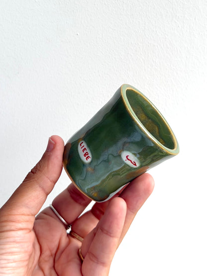 Espresso cup glaze (Arabic and German love words) 10