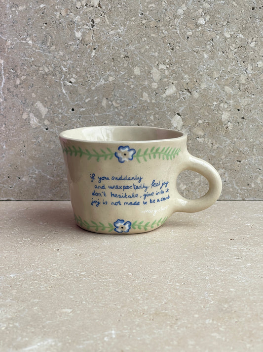 DREAMER: Mary Oliver - Joy is not made to be a crumb mug